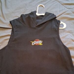 Mens Sleeveless Black Hoodie Cleveland Cavaliers Dri Fit